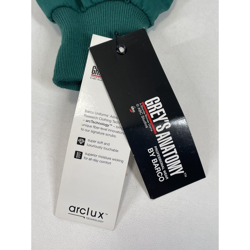 Greys Anatomy Barco Scrubs 4PKT Sporty Warmup Womens 2XL Hunter Green NWT - Picture 4 of 5